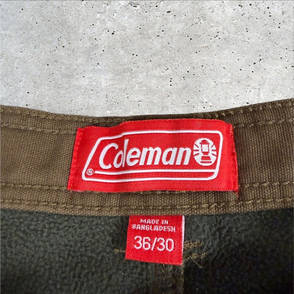 Coleman Men's Fleece Lined Carpenter Pants 36x30 Brown Canvas Work Utility Pant - Picture 6 of 8